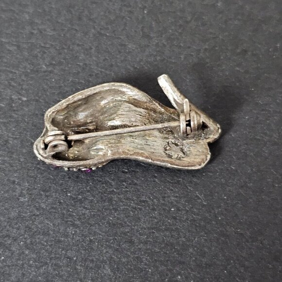 Vintage Brooch Rhinestone Aurora Borealis Retro High Heel Mule Sparkle Shoe Pin - Picture 2 of 5